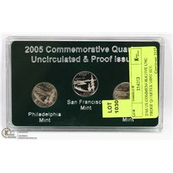 2005 US COMMEMORATIVE UNC PROOF QUARTER MINT SET.