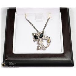 .925 SILVER 20 INCH NECKLACE WITH CAT