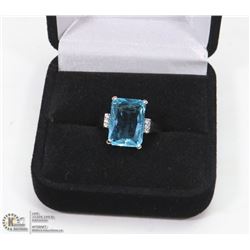 WOMEN'S 10.48 CT GENUINE AQUAMARINE RING