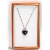 Image 1 : LADIES PURPLE HEART AUSTRIAN CRYSTAL NECKLACE