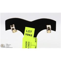 GENUINE WHITE SAPPHIRE HOOP EARRINGS