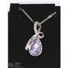 Image 1 : LADIES PINK TEARDROP AUSTRIAN CRYSTAL NECKLACE