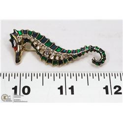ESTATE RHINESTONE SEAHORSE BROOCH