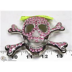 RHINESTONE JOLLY ROGER SKULL & CROSSBONES BELT