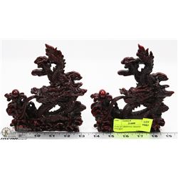 PAIR OF ORIENTAL DRAGON FIGURES