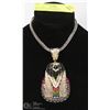 Image 1 : EGYPTIAN STYLE RHINESTONE PENDANT AND CHAIN.
