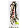 Image 1 : VINTAGE METAL JEWELLERY STAND WITH CONTENTS
