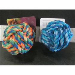2 New Braided Rope toy balls for dogs