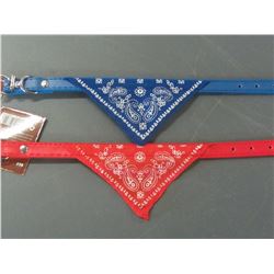 2 New Dog Collar with Bandanas / 1 blue 1 red