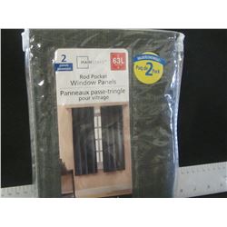 2 rod pocket Window panels 40" wide x 63" long / Privacy