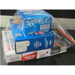 Lot of First Aid / Band aids / anti-itch / muscle rub / first aid cream / athletes foot cream