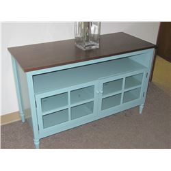 New Solid wood Entertainment Unit / Teal / brown