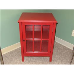 New Red Solid wood Cabinet / 1 door with glass and 1  shelf
