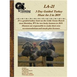 3 Day WYO Turkey Hunt for Two in 2019