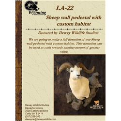 Dewey Taxidermy Wall pedestal Sheep Mount