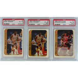 3- 1986 FLEER STICKERS - All PSA;