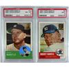 Image 1 : MICKEY MANTLE LOT: REPRINT CARDS & FIGURINE