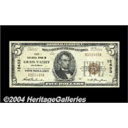 Grass Valley, CA - $5 1929 Ty. 1 First NB Ch.