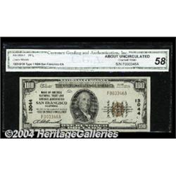 San Francisco, CA - $100 1929 Ty. 1 Bank of