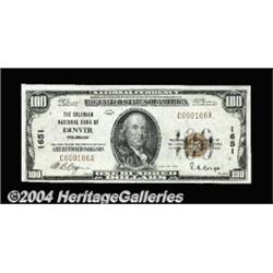 Denver, CO - $100 1929 Ty. 1 The Colorado NB