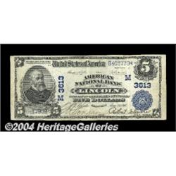 Lincoln, IL - $5 1902 Plain Back Fr. 606 The