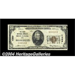 Sioux Center, IA - $20 1929 Ty. 1 The First NB