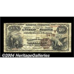 Pittsburg, KS - $10 1882 Brown Back Fr. 482