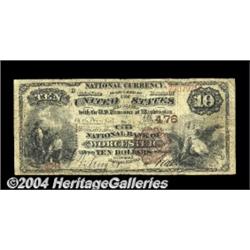 Worcester, MA - $10 1882 Brown Back Fr. 480