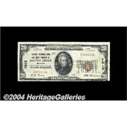 Battle Creek, MI - $20 1929 Ty. 1 Central NB &
