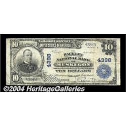 Muskegon, MI - $10 1902 Plain Back Fr. 627 The