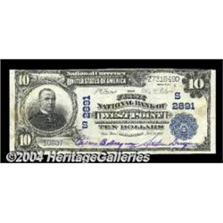 West Point, MS - $10 1902 Plain Back Fr. 624