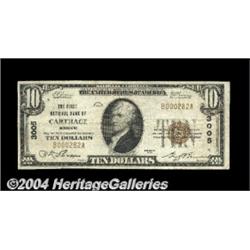 Carthage, MO - $10 1929 Ty. 1 The First NB Ch.