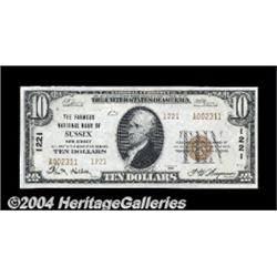 Sussex, NJ - $10 1929 Ty. 2 The Farmers NB Ch.