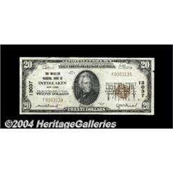 Interlaken, NY - $20 1929 Ty. 1 The Wheeler NB