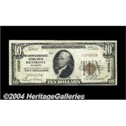 Hennessey, OK - $10 1929 Ty. 1 The Farmers &