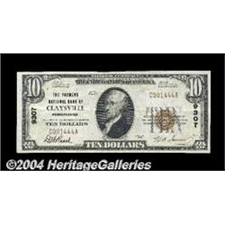 Claysville, PA - $10 1929 Ty. 1 The Farmers NB