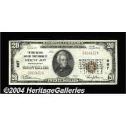 Mount Joy, PA - $20 1929 Ty. 1 The First NB &