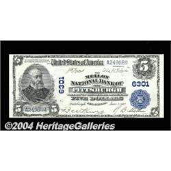 Pittsburgh, PA - $5 1902 Plain Back Fr. 598