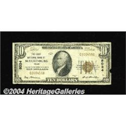 Schulenburg, TX - $10 1929 Ty. 1 The First NB