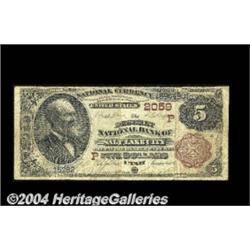 Salt Lake City, UT - $5 1882 Brown Back Fr.