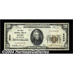 Kelso, WA - $20 1929 Ty. 1 The First NB Ch. #