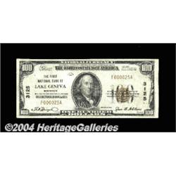 Lake Geneva, WI - $100 1929 Ty. 1 The First NB