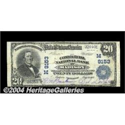 Madison, WI - $20 1902 Plain Back Fr. 652 The