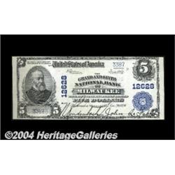 Milwaukee, WI - $5 1902 Plain Back Fr. 609 The