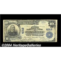 Rhinelander, WI - $10 1902 Plain Back Fr. 627