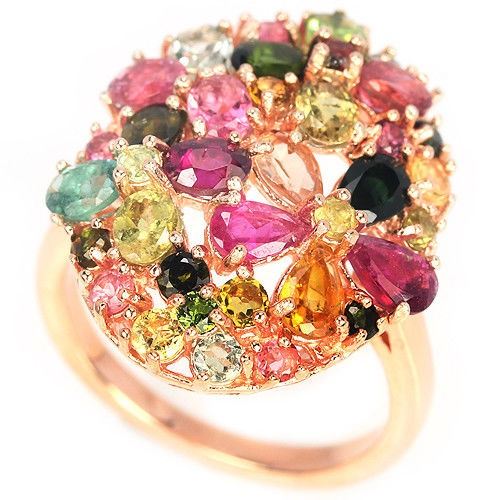 NATURAL MULTI COLOR TOURMALINE Ring