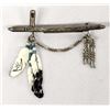 Image 1 : Native American Navajo Sterling Silver Pipe Pin