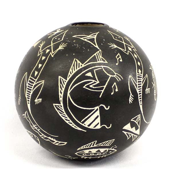 Sgraffito Pottery Jar by M. Ascencio