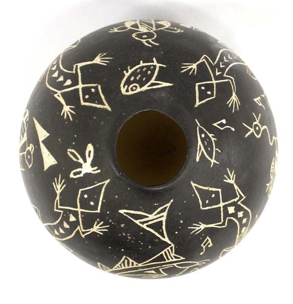 Sgraffito Pottery Jar by M. Ascencio