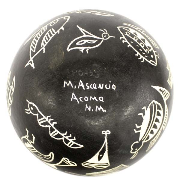 Sgraffito Pottery Jar by M. Ascencio